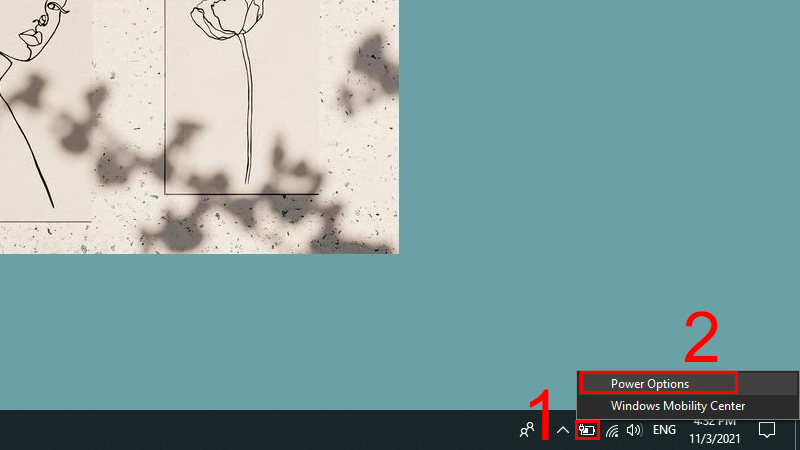 Chọn v&agrave;o Power Option